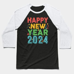 New Years Eve Party Supplies Kids Nye 2024 Happy New Year Baseball T-Shirt